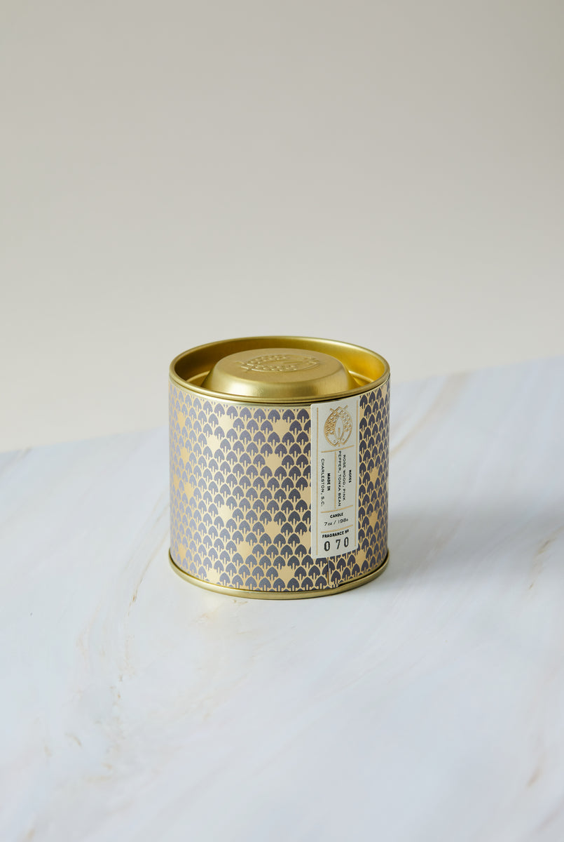 Gone Fishing Gold Tin Candle Favors